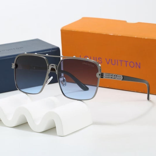 Louis vuitton Riveted Double Bridge Metal Square Sunglasses Square