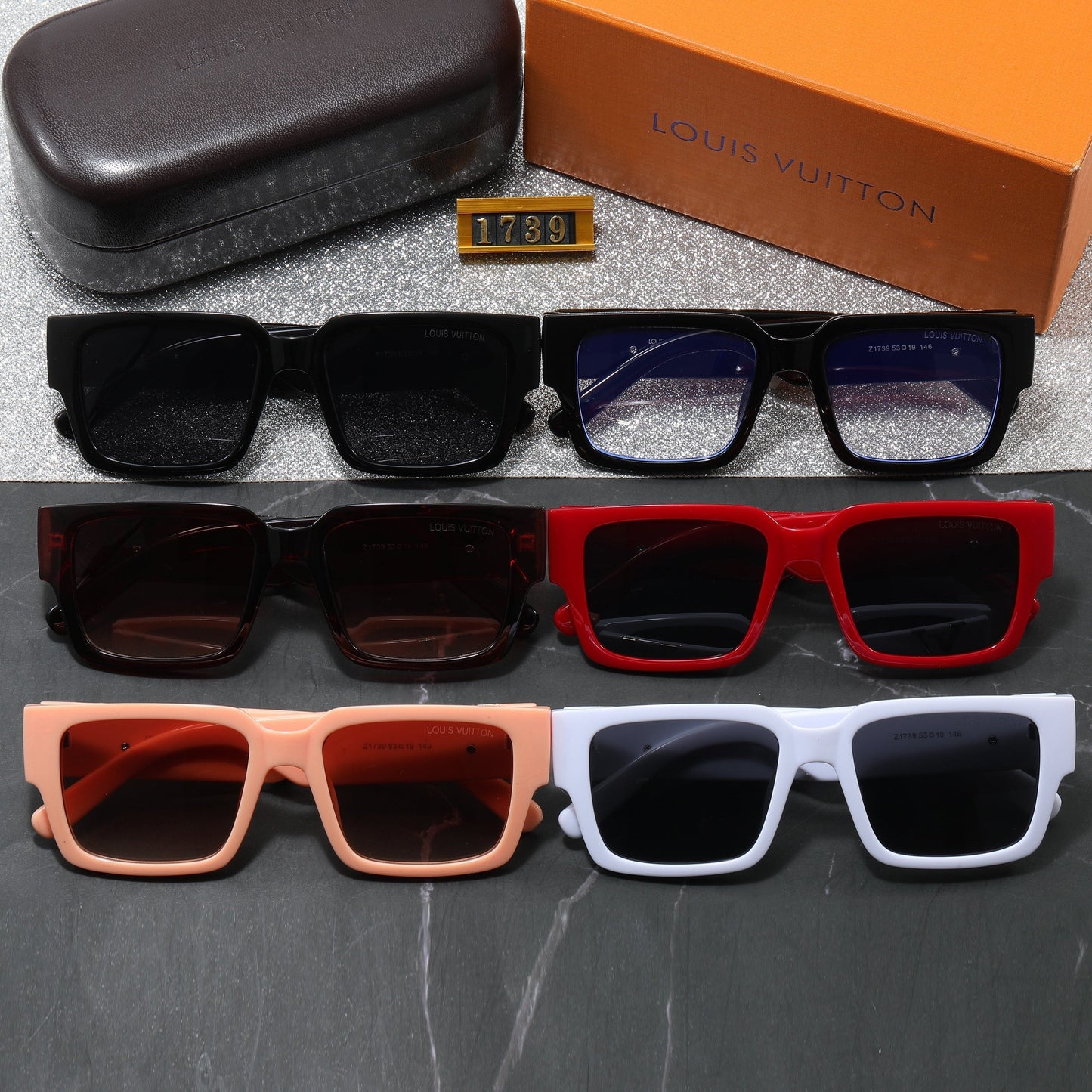 Louis vuitton Trendy Square Bold Frame Sunglasses with Metal Detail (Model 1739) Square