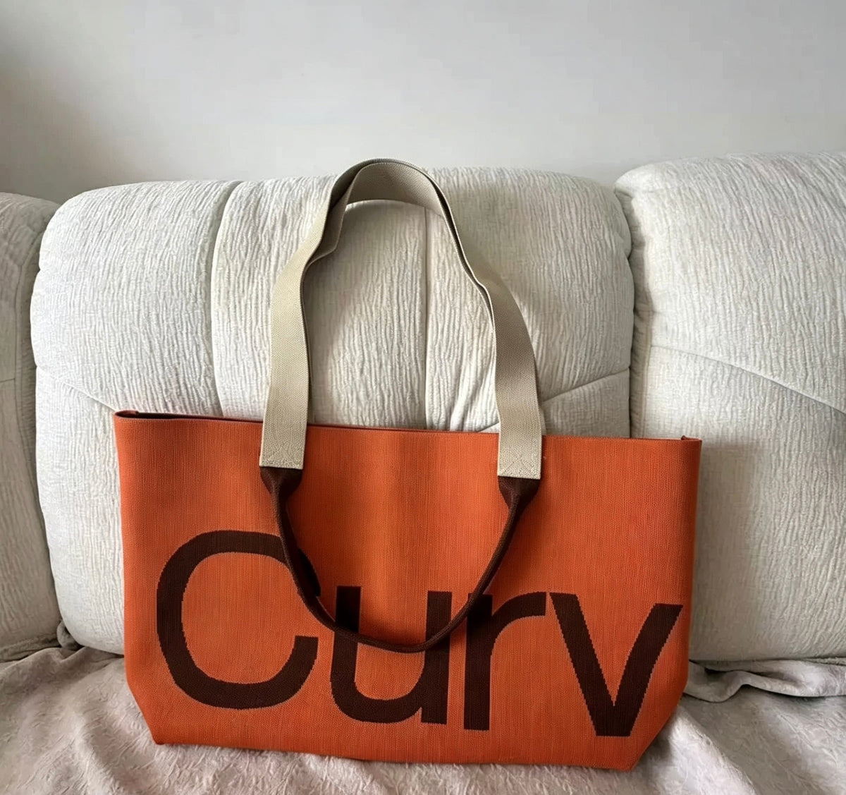 Curves Knit Tote (Lemongrass)