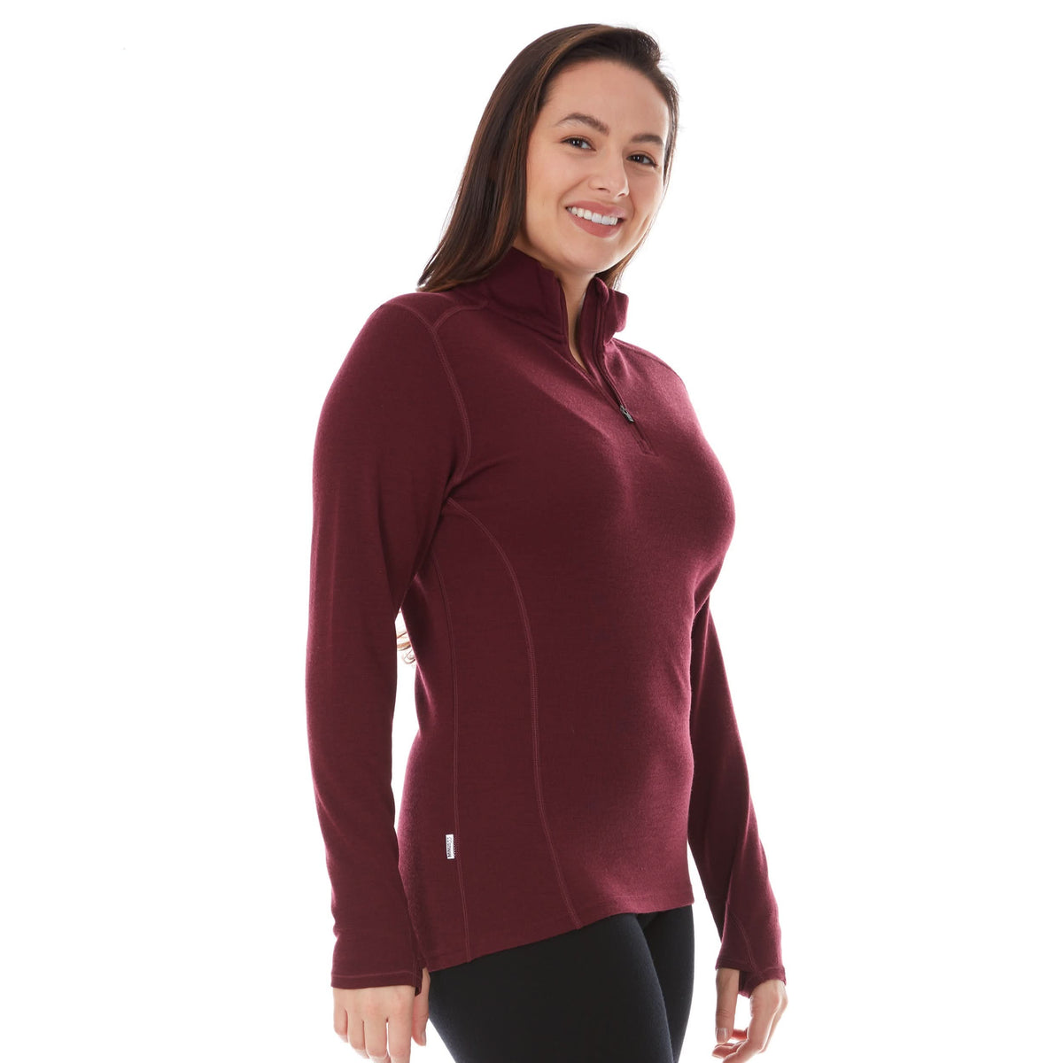 Midweight Women's Wool 1/4 Zip - 100% Merino Wool