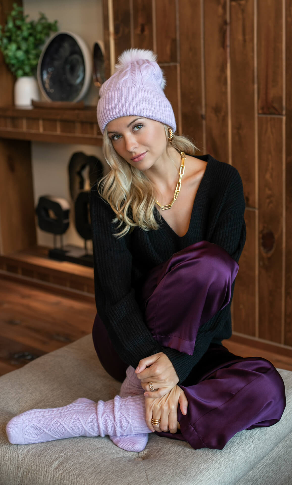 Cable-Knit Cashmere Beanie