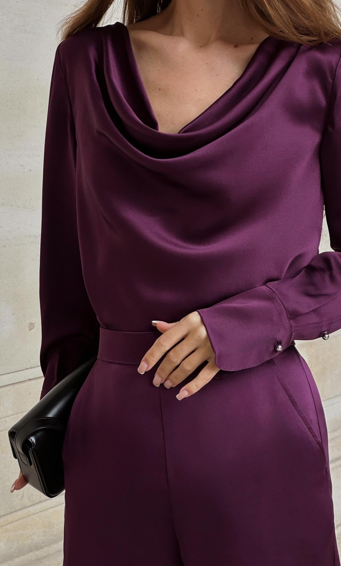 Claudia Silk Cowl Neck Blouse