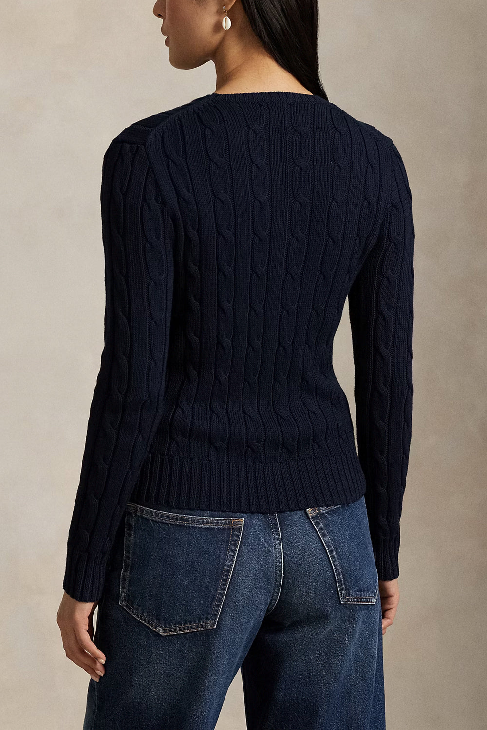 POLO RALPH LAUREN Maglia a girocollo in cotone a trecce